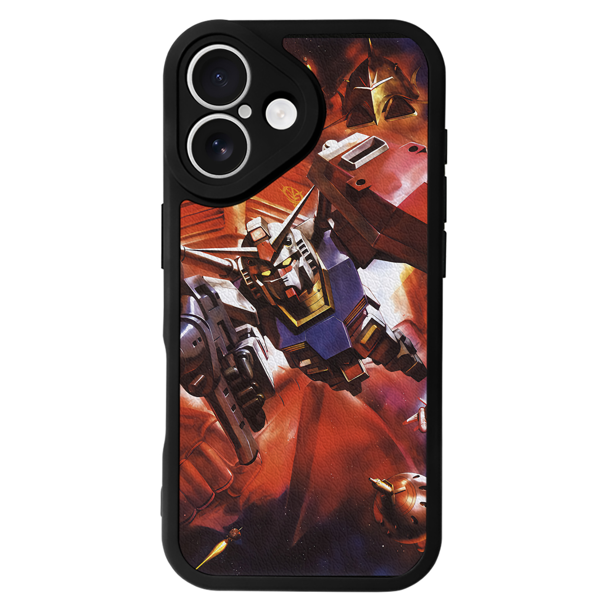 （画像用） 機動戦士ガンダム Mobile Suit Gundam 【iPhone 16シリーズ対応】シリコンスマホケース（レザー調） 材質：シリコン